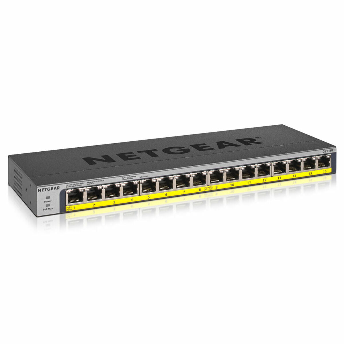 Switch Netgear GS116pp-100eus Schwarz 32 Gbps