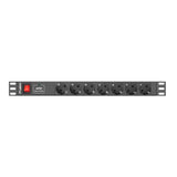 Plug strip with 7 sockets and switches Lanberg PDU-07F-0200-ICT-BK 2500 W 220-250 V 10 A