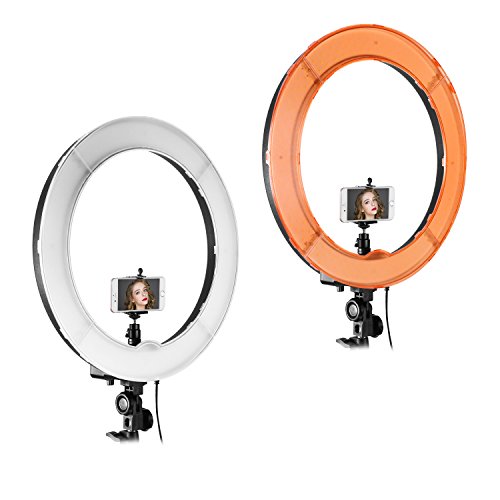 NEEWER Ring light with tripod set: 18 inch/45cm outside 55W 5600K Dimmable LED ring light with Bluetooth remote control for cell phone/camera for youtube tiktok self portrait photo, tattoo artist, make -up, salons