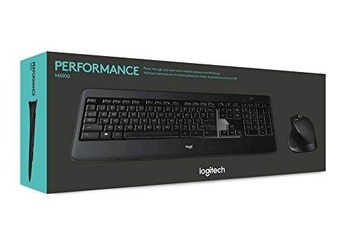 Logitech MX900 Premium Kabelloses Tastatur-Maus-Set, 2.4 GHz Verbindung via USB-Empfänger, MX Maus mit Easy-Switch Feature, Hintergrundbeleuchtete Tasten, PC/Laptop, NL QWERTY-Layout - Schwarz - EDV-Guru (Guru e.U.)